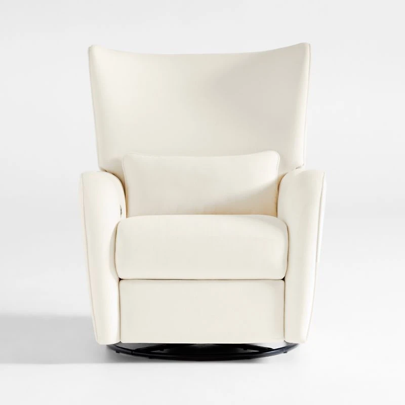 Aurora Cream Nursery Electronic Power Recliner with Night Light