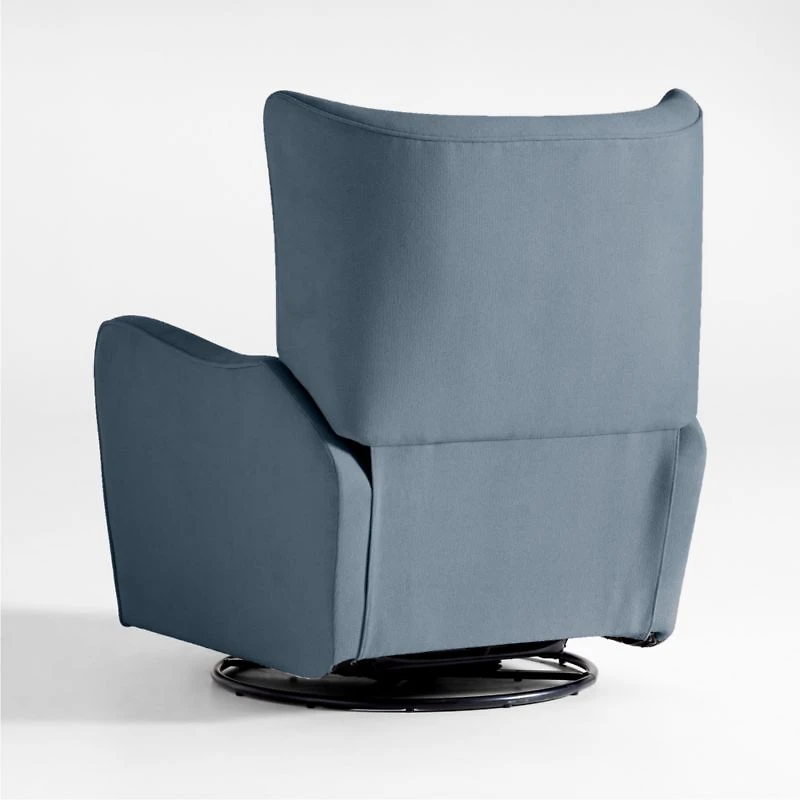Aurora Denim Blue Nursery Electronic Power Recliner with Night Light