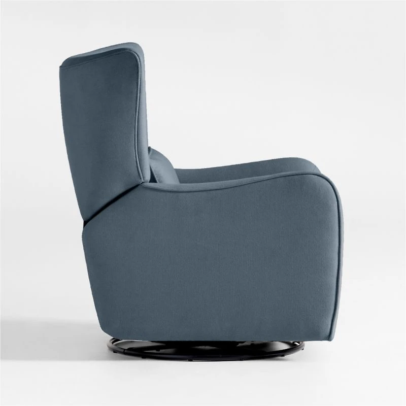 Aurora Denim Blue Nursery Electronic Power Recliner with Night Light