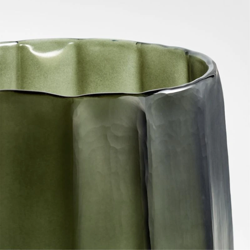 Renata Large Dark Green Glass Vase 11"