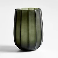 Renata Large Dark Green Glass Vase 11"