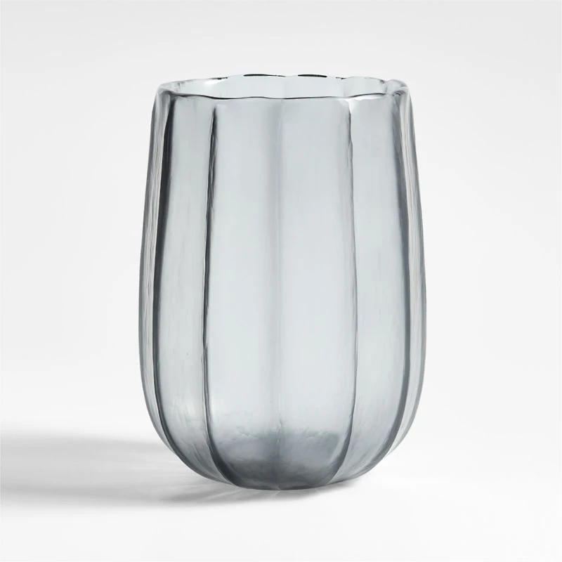 Renata Large Light Blue Glass Vase 11"