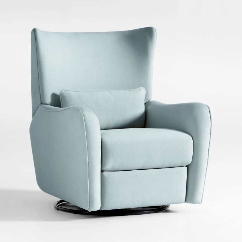 Aurora Morning Surf Blue Nursery Electronic Power Recliner with Night Light