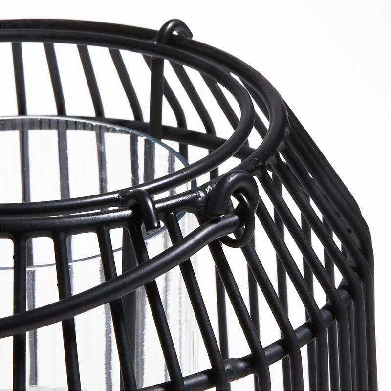 Austell Small Black Metal Outdoor Lantern 8"
