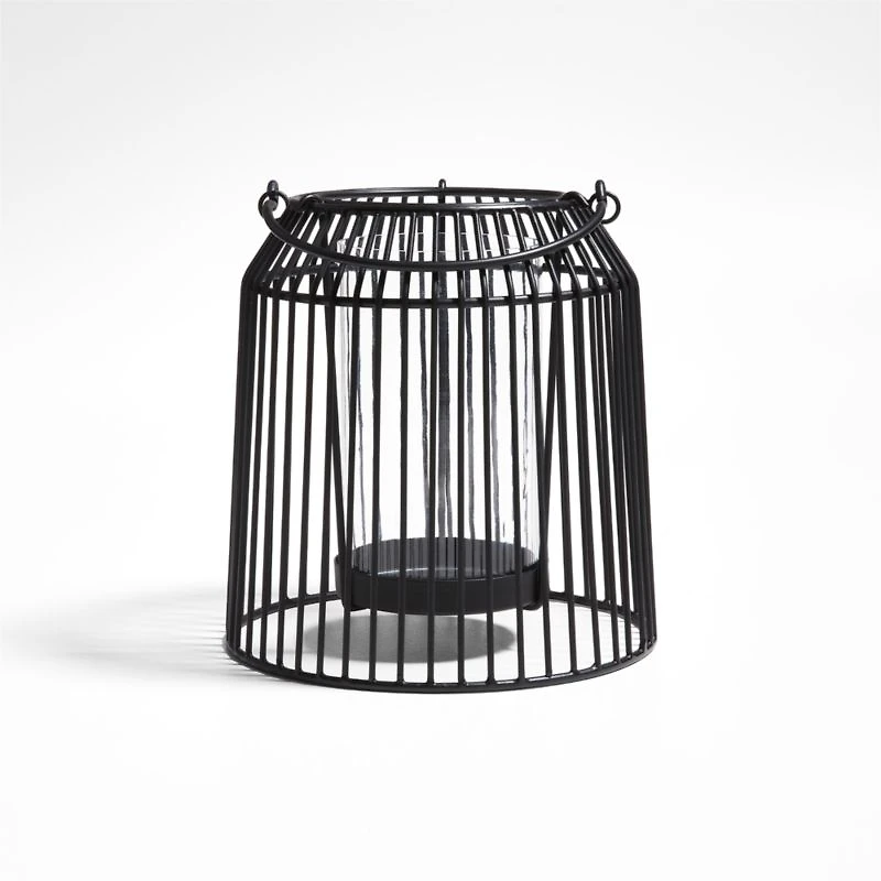 Austell Small Black Metal Outdoor Lantern 8"