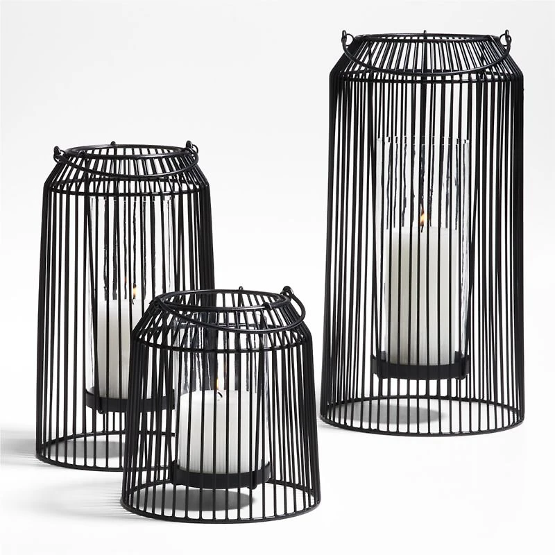 Austell Small Black Metal Outdoor Lantern 8"