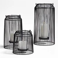 Austell Small Black Metal Outdoor Lantern 8"