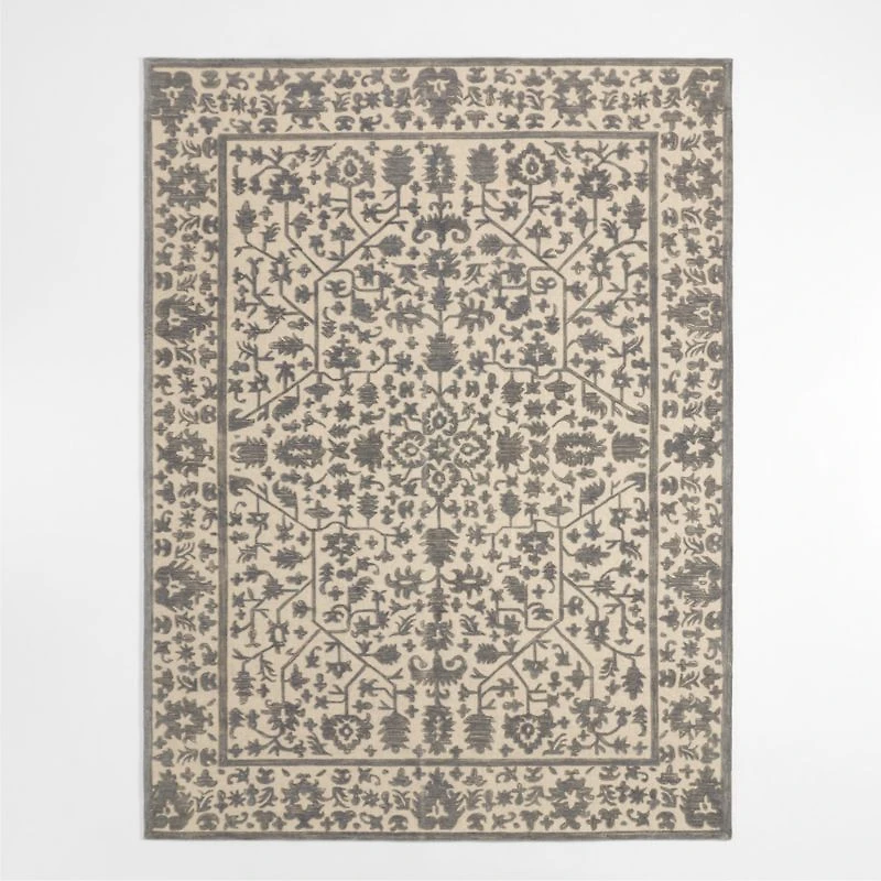 Avalon Wool Hand-Tufted Light Grey Area Rug 8'x10'