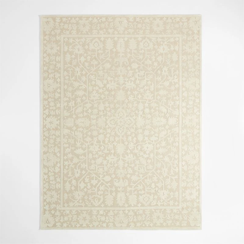 Avalon Wool Hand-Tufted Taupe Area Rug 6'x9'