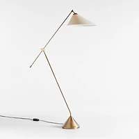 Avant Metal Articulating Floor Lamp with Fabric Shade 76"