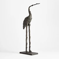 Aves Large Metal Crane Sculpture 22"