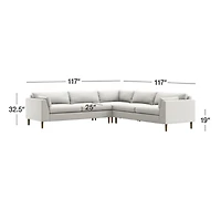 Avondale Wood Leg 3-Piece Sectional Sofa