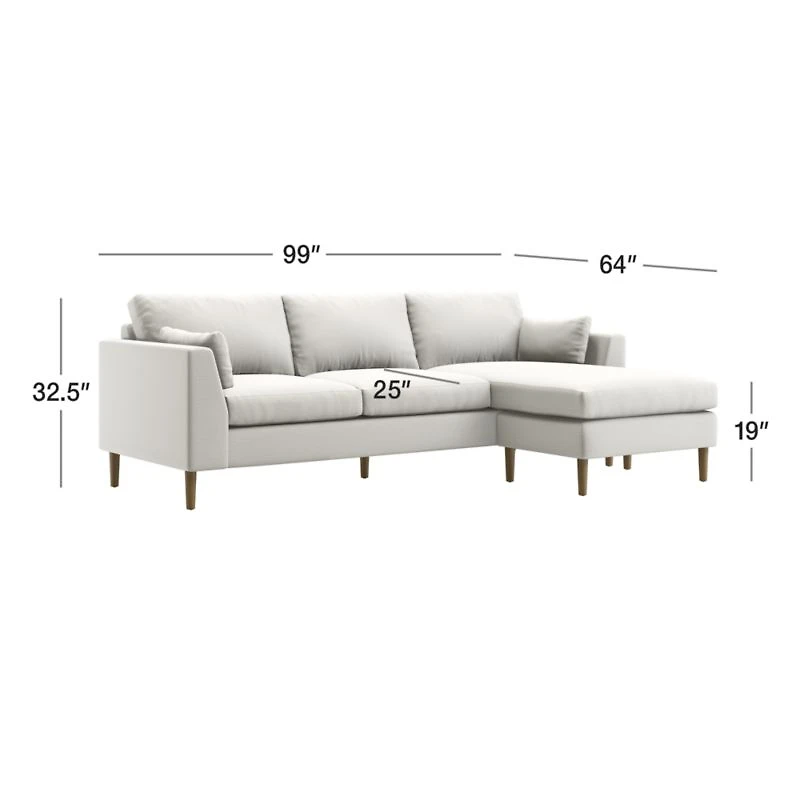 Avondale Wood Leg 3-Seat Lounger