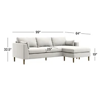Avondale Wood Leg 3-Seat Lounger