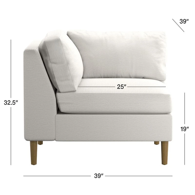 Avondale Wood Leg Corner Chair