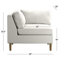 Avondale Wood Leg Corner Chair