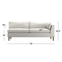 Avondale Wood Leg Right-Arm Sofa