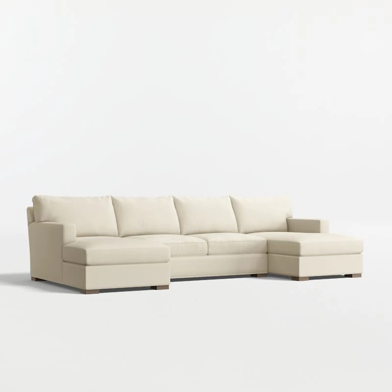 Axis 3-Piece U-Shaped Sectional Sofa with Double Chaise Lounge