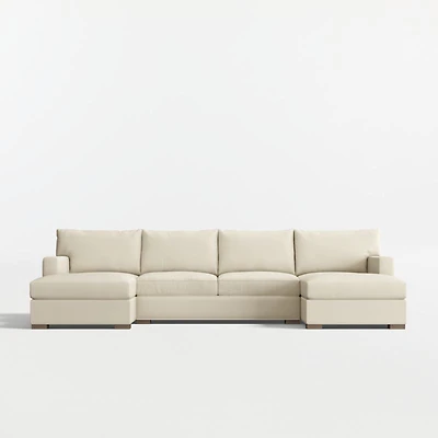 Axis 3-Piece U-Shaped Sectional Sofa with Double Chaise Lounge