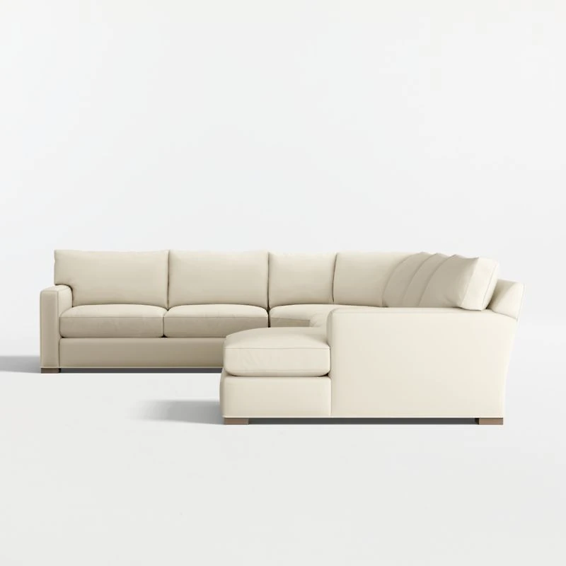 Axis 4-Piece L-Shaped Wedge Sectional Sofa with Chaise Lounge