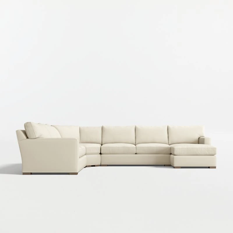 Axis 4-Piece L-Shaped Wedge Sectional Sofa with Chaise Lounge