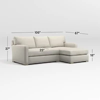 Axis 2-Piece Bench Sectional Sofa with Chaise Lounge