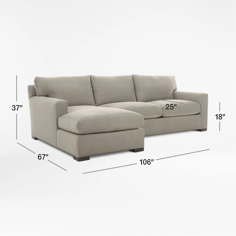 Axis 2-Piece Sectional Sofa with Chaise Lounge