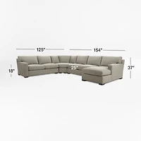Axis 4-Piece L-Shaped Wedge Sectional Sofa with Chaise Lounge
