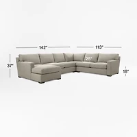 Axis 4-Piece L-Shaped Sectional Sofa with Chaise Lounge