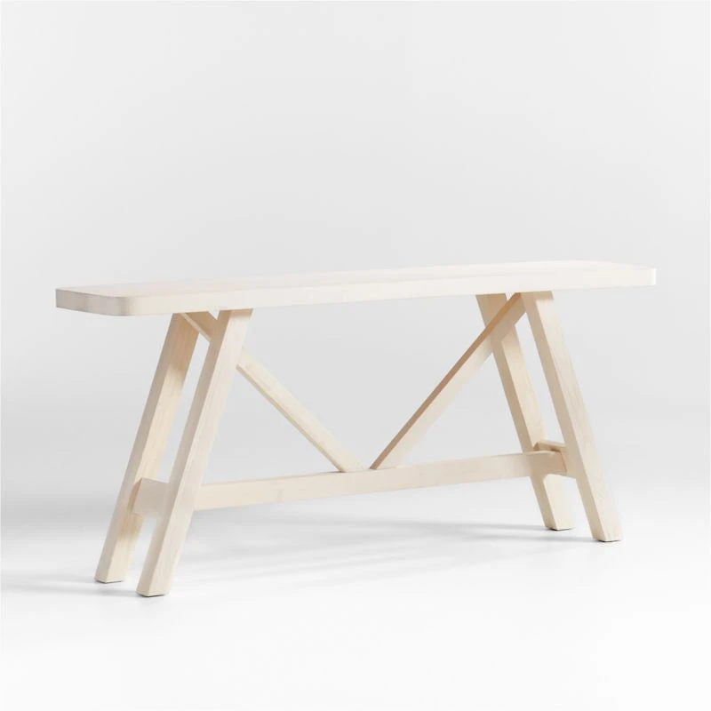 Aya Whitewash Pine Wood 72" Rectangular Console Table by Leanne Ford