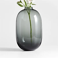 Zeri Smoke Grey Glass Vase 13"