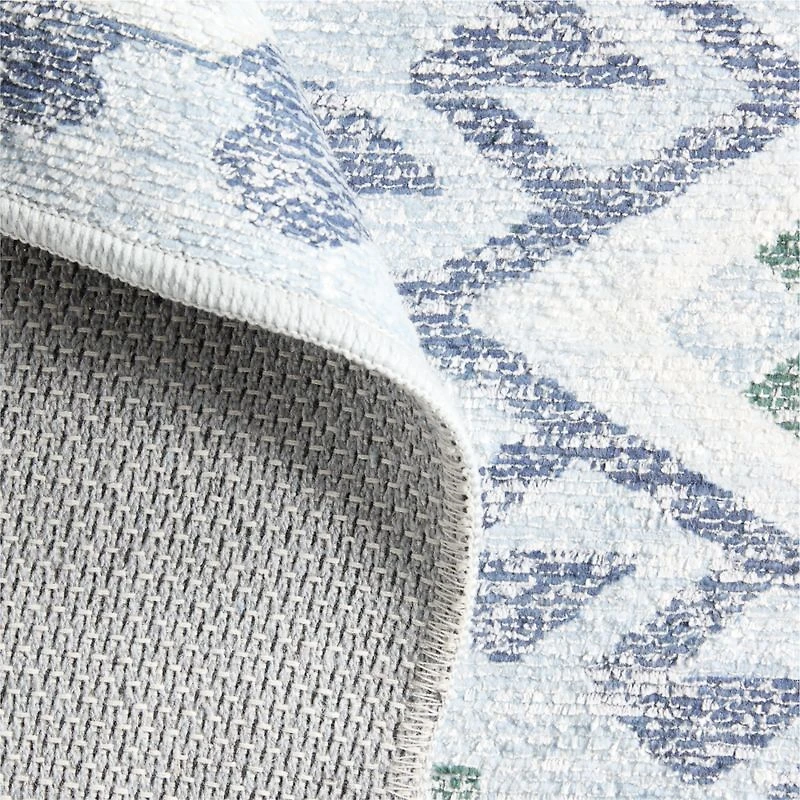 Azar Blue Washable Kids 12"x18" Rug Swatch