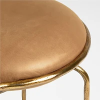 Bess Leather and Metal Swivel Counter Stool by Brigette Romanek
