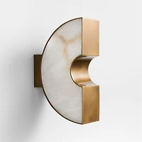 Cali White Alabaster Wall Sconce Light by Brigette Romanek