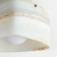 Cloud White Onyx Dual Flush Mount & Wall Sconce Light by Brigette Romanek 9.5"