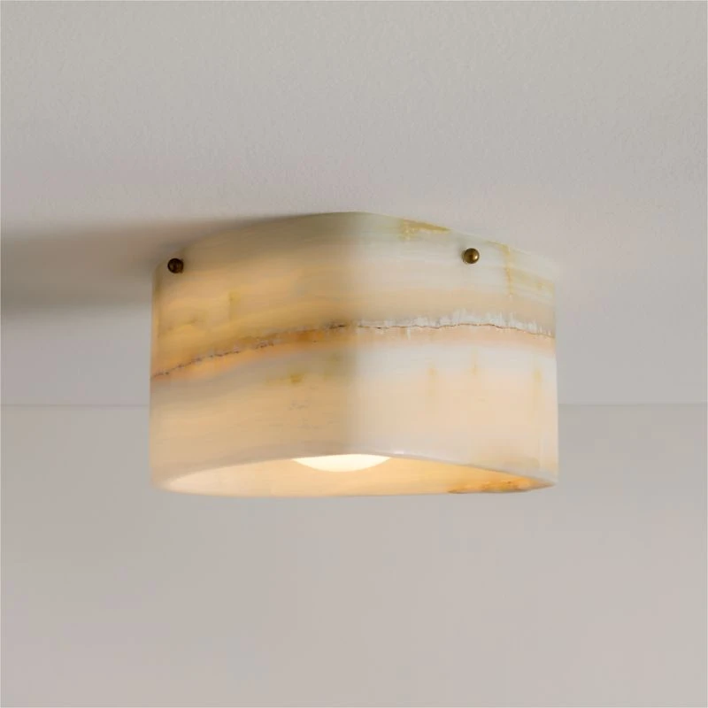 Cloud White Onyx Dual Flush Mount & Wall Sconce Light by Brigette Romanek 9.5"
