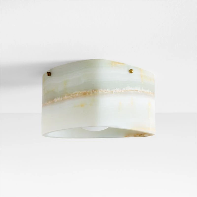 Cloud White Onyx Dual Flush Mount & Wall Sconce Light by Brigette Romanek 9.5"