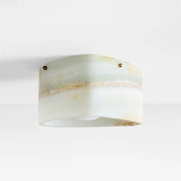 Cloud White Onyx Dual Flush Mount & Wall Sconce Light by Brigette Romanek 9.5"