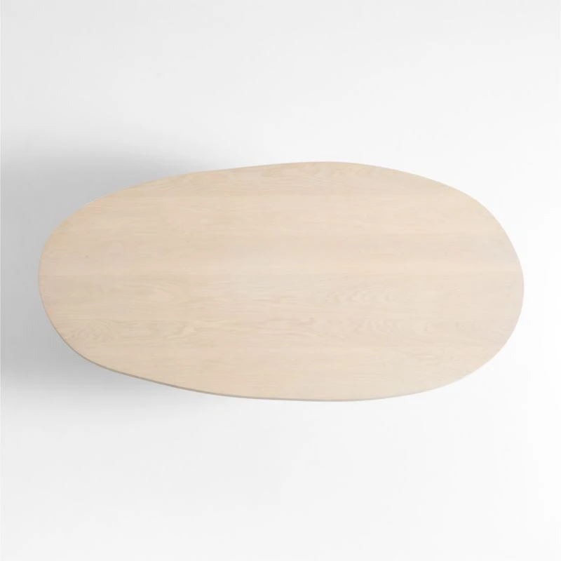 Point Dune 93" Oval Wood and Travertine Dining Table by Brigette Romanek