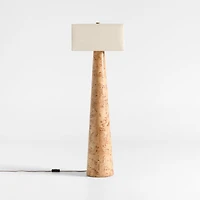 Gains Burlwood Floor Lamp with Linen Shade by Brigette Romanek