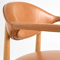 Isle Leather and Wood Dining Chair by Brigette Romanek