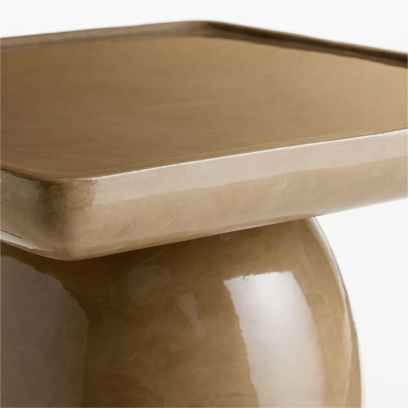 Laguna Beach Caramel Brown Concrete 18" Square End Table by Brigette Romanek