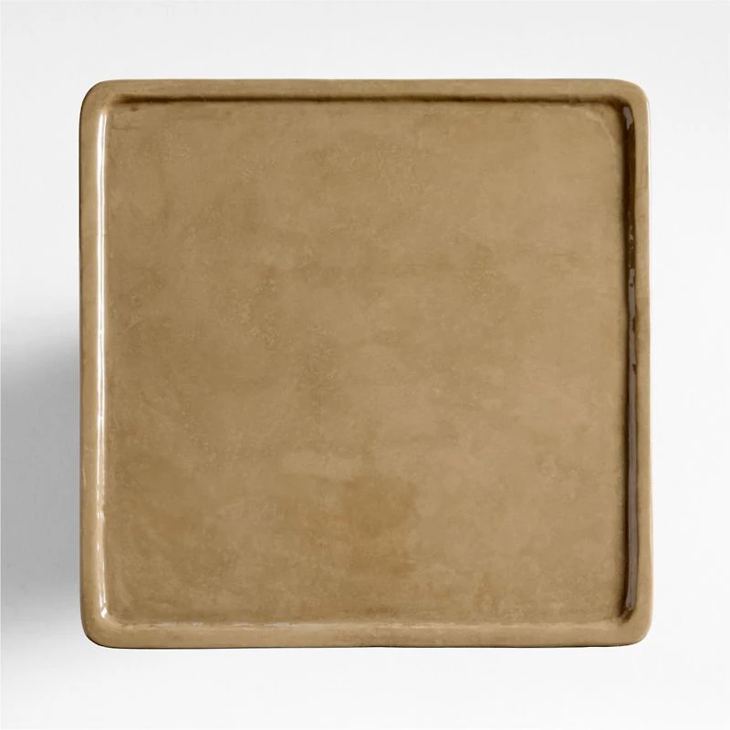 Laguna Beach Caramel Brown Concrete 18" Square End Table by Brigette Romanek