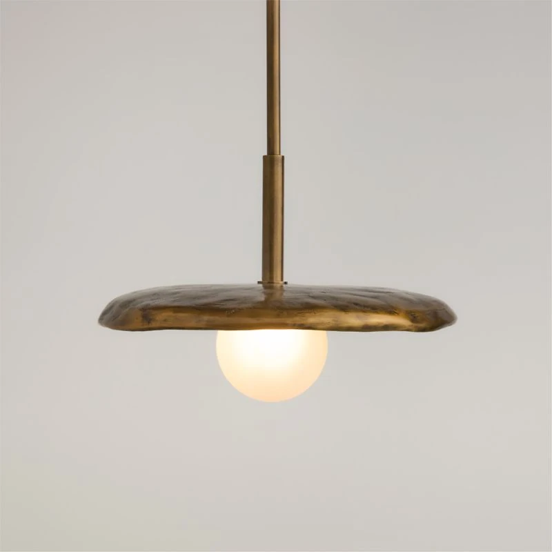 Lilypad Metal and Glass Pendant Light by Brigette Romanek 16"