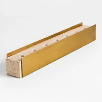 Liner Travertine and Brass Candelabra by Brigette Romanek