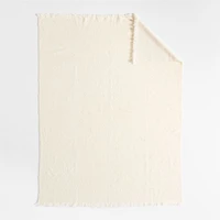 Livable Luxe 70"x55" Melange Alpaca Fringe Arctic Ivory Throw Blanket by Brigette Romanek