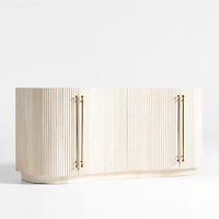 Coastline 72" Oak Wood Fluted Credenza by Brigette Romanek