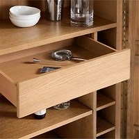 Tower 32" Light Brown Oak Wood Bar Cabinet by Brigette Romanek