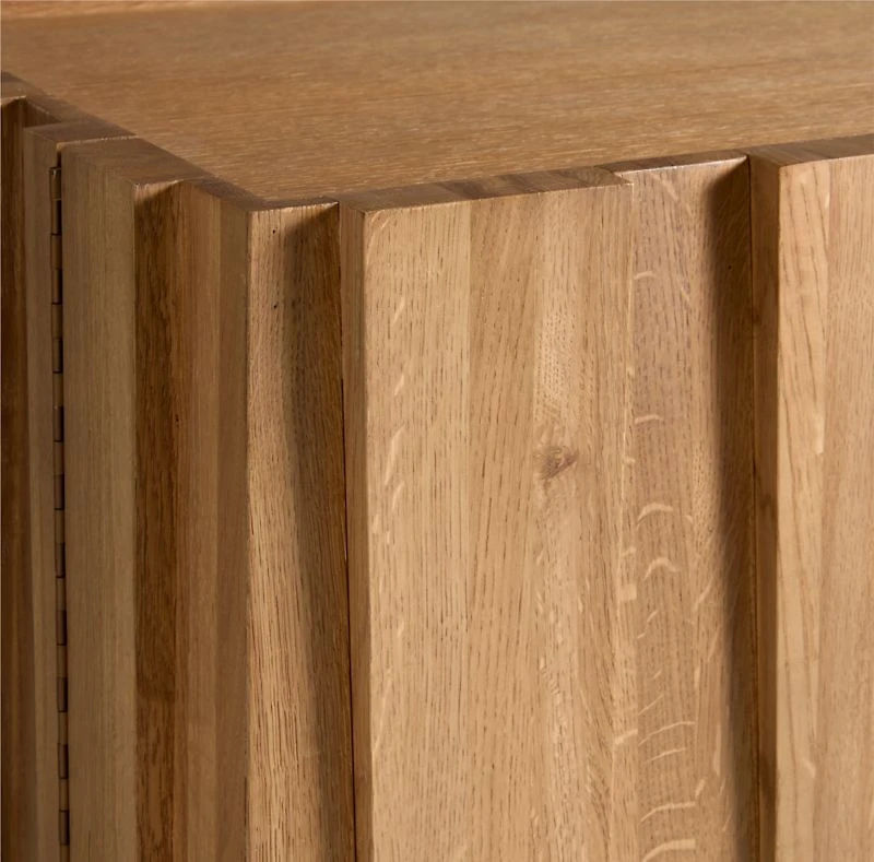 Tower 32" Light Brown Oak Wood Bar Cabinet by Brigette Romanek