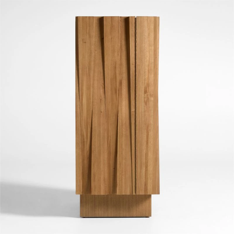 Tower 32" Light Brown Oak Wood Bar Cabinet by Brigette Romanek